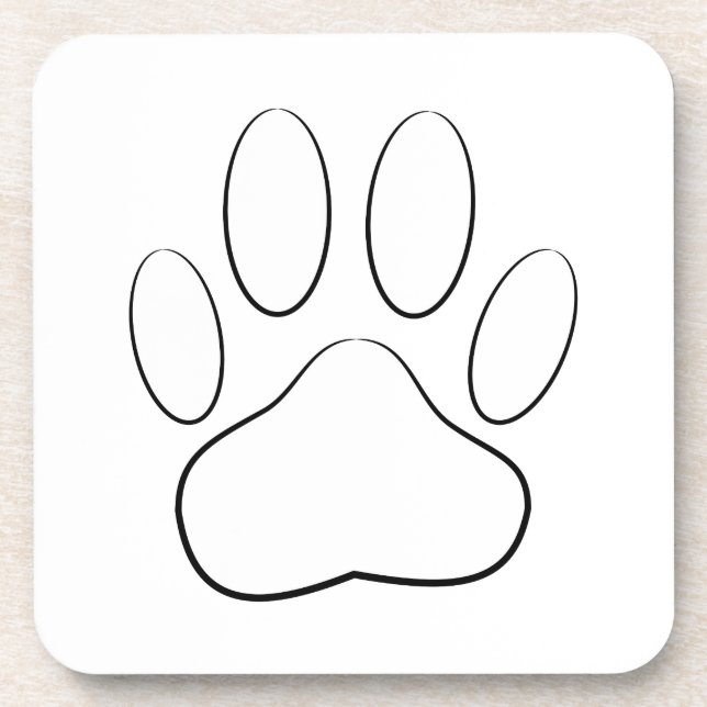 White Paw Print Coaster (Front)