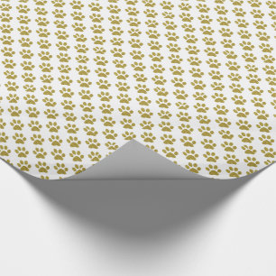 White paw print dog lover wrapping paper