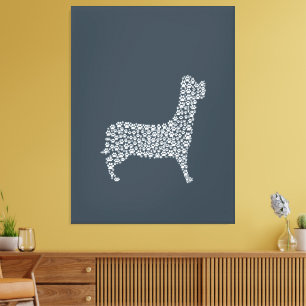 White Paw Print Dog Silhouette