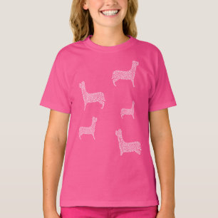 White Paw Print Dog Silhouette T-Shirt