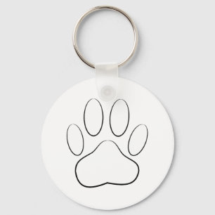 White Paw Print Keychain