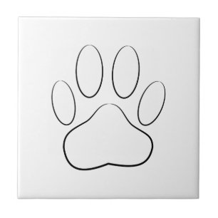 White Paw Print Tile