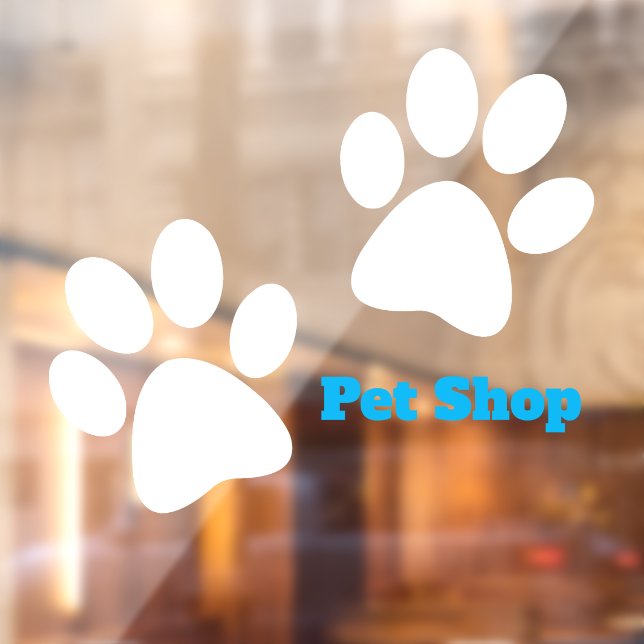 White Paw Prints Design Window Cling (Sheet 2)