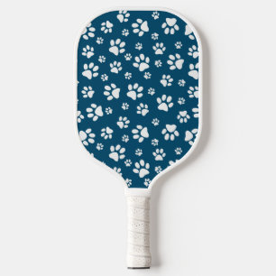 White Paw PrintsDesign Pickleball Paddle