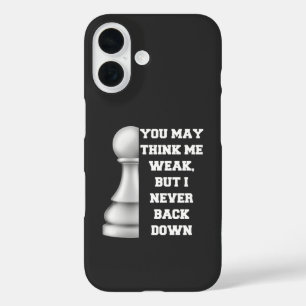 White Pawn Chess Strength Resilience Strategy Powe iPhone 16 Case