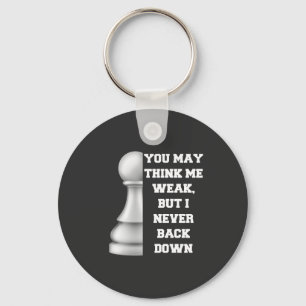 White Pawn Chess Strength Resilience Strategy Powe Keychain
