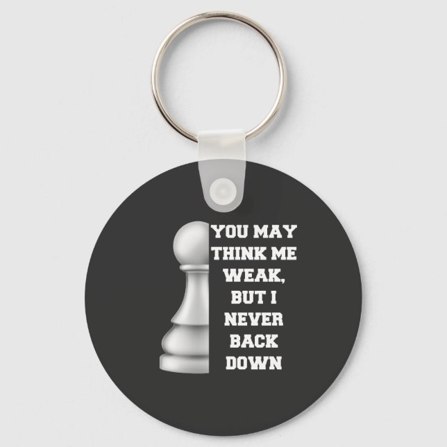 White Pawn Chess Strength Resilience Strategy Powe Keychain (Front)