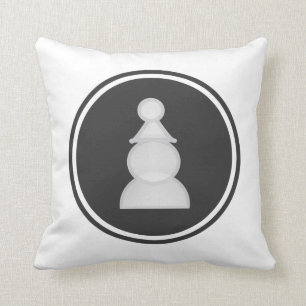 White Pawn Chess Throw Pillow