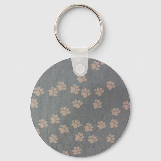 White Pawprints Keychain (Front)