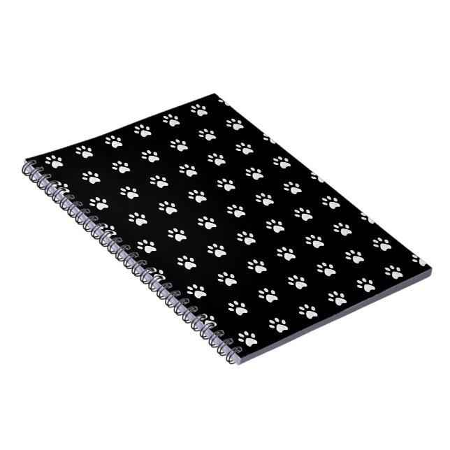 White Paws on Black Notebook (Right Side)