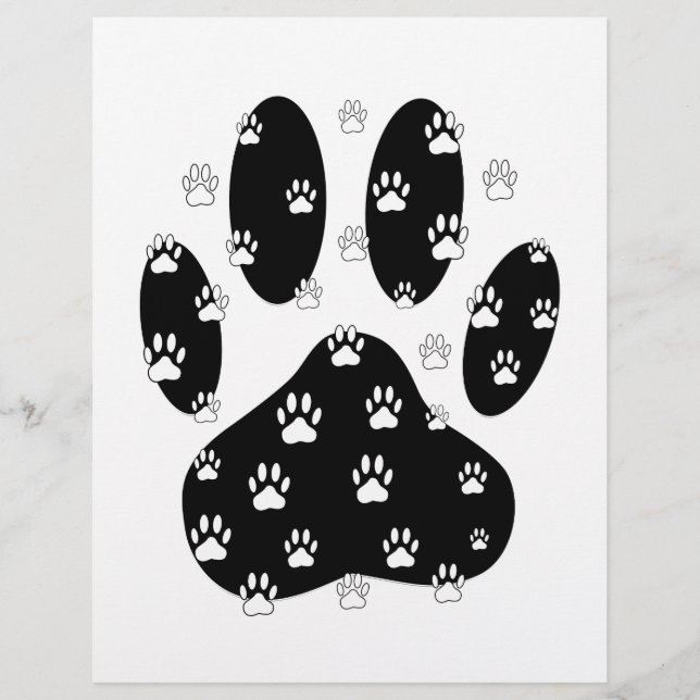 White Paws On Black Paw Print (Front)