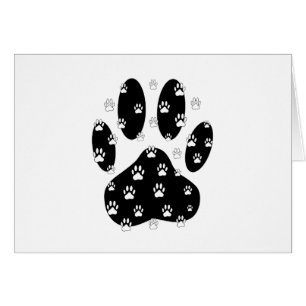 White Paws On Black Paw Print