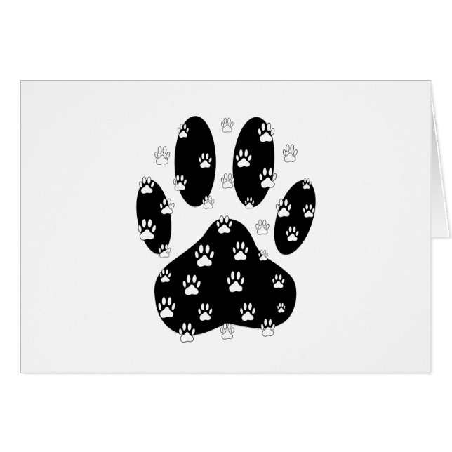 White Paws On Black Paw Print (Front Horizontal)