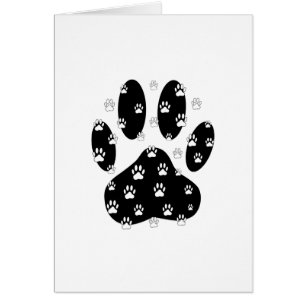 White Paws On Black Paw Print