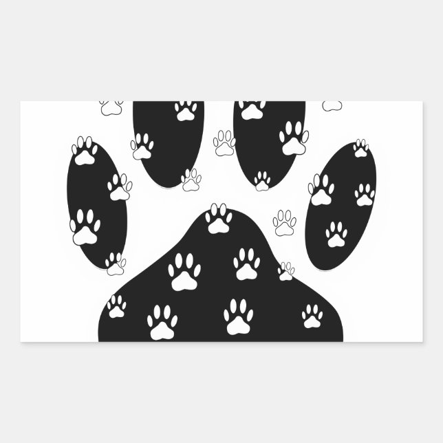 White Paws On Black Paw Print Sticker (Front)