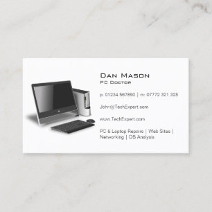 White PC Repair Guy Technology - Business Card