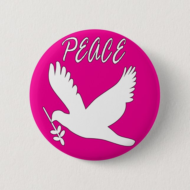 white peace dove button (Front)