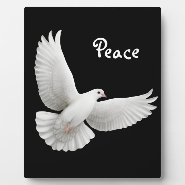 White Peace Dove Customizable Plaque (Front)