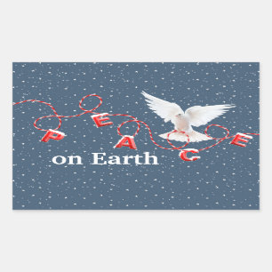 White Peace Dove In Snowflakes Sticker