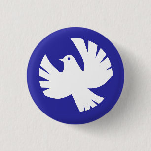 White Peace Dove Symbol 1 Inch Round Button