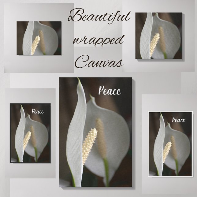 White Peace Lily Floral Elegant Photographic Canvas Print (Creator Uploaded)