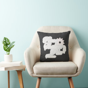 White Peace Shalom Typography Art Throw Pillow
