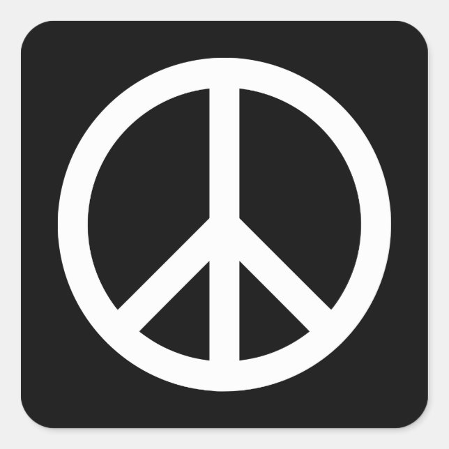 White Peace Symbol Square Sticker (Front)