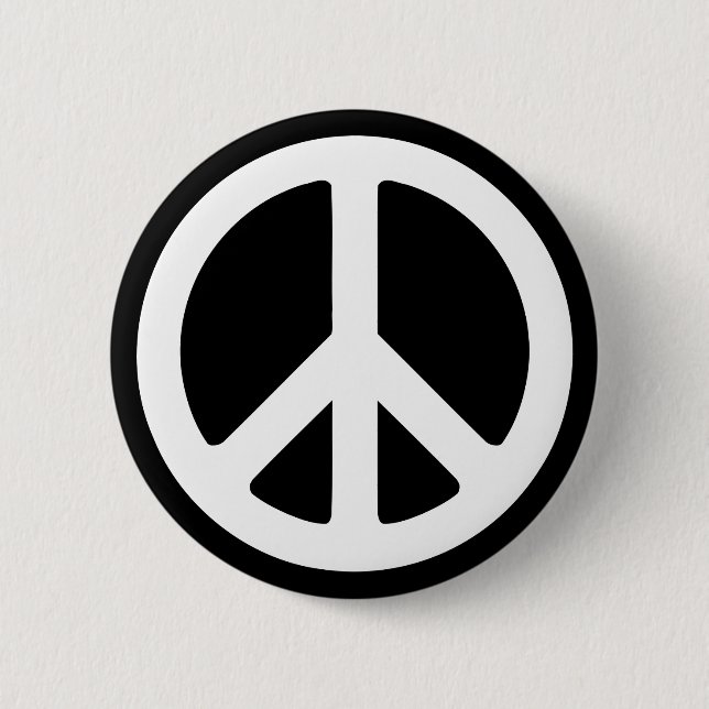 White Peace Symbol Template 2 Inch Round Button (Front)