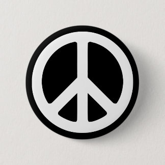 White Peace Symbol Template 2 Inch Round Button