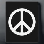 White Peace Symbol Template Plaque<br><div class="desc">Adding a white peace symbol against a black background.</div>