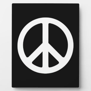 White Peace Symbol Template Plaque