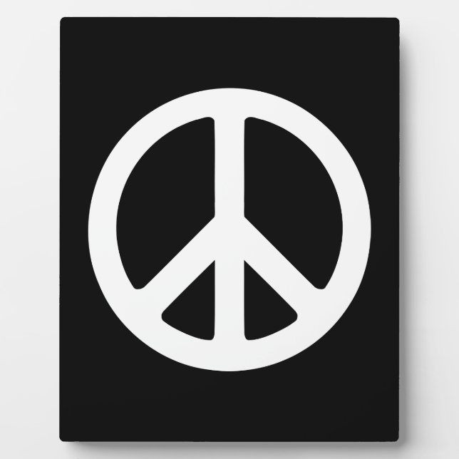White Peace Symbol Template Plaque (Front)