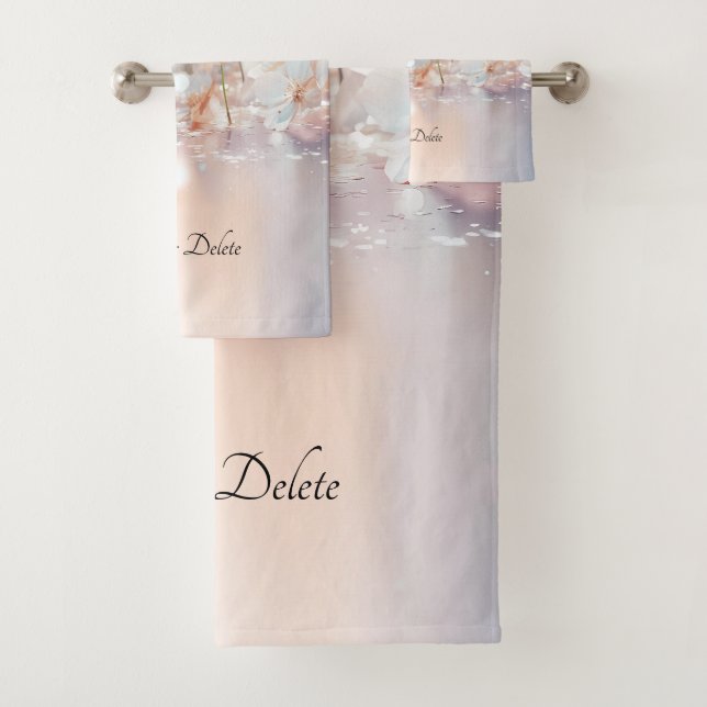 White Peach Floral Towel Set (Insitu)