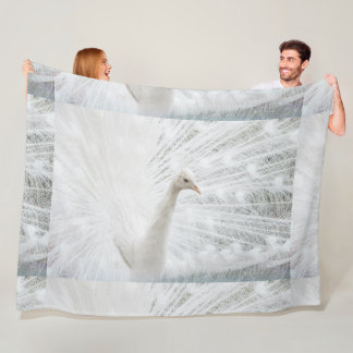 White Peacock beautiful feathers Fleece Blanket