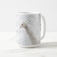 White Peacock beautiful feathers Latte Mug