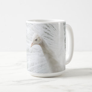 White Peacock beautiful feathers  Latte Mug
