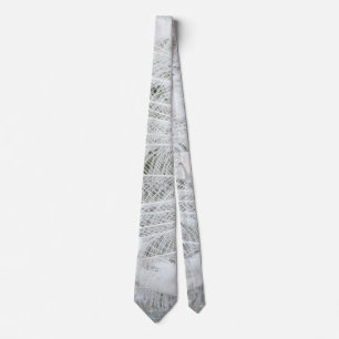 White Peacock beautiful feathers Tie