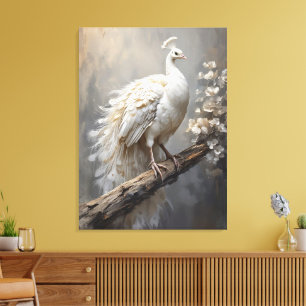 White Peacock Canvas Print