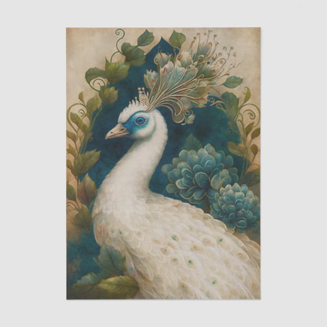 White Peacock Fairytale Tissue Paper (Front)