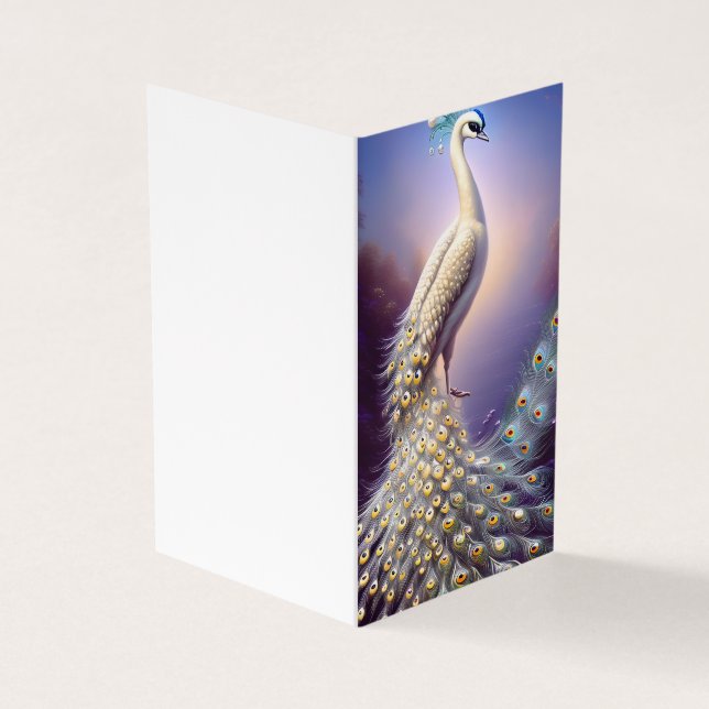 White Peacock Graphic Business Card (Outside)