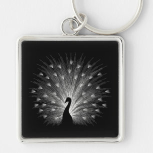 White peacock keychain