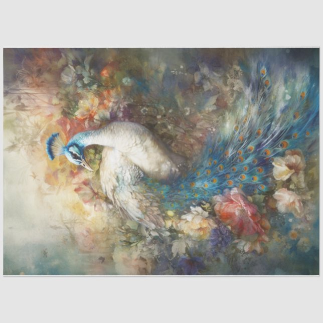 White Peacock Tissue Paper (Front)