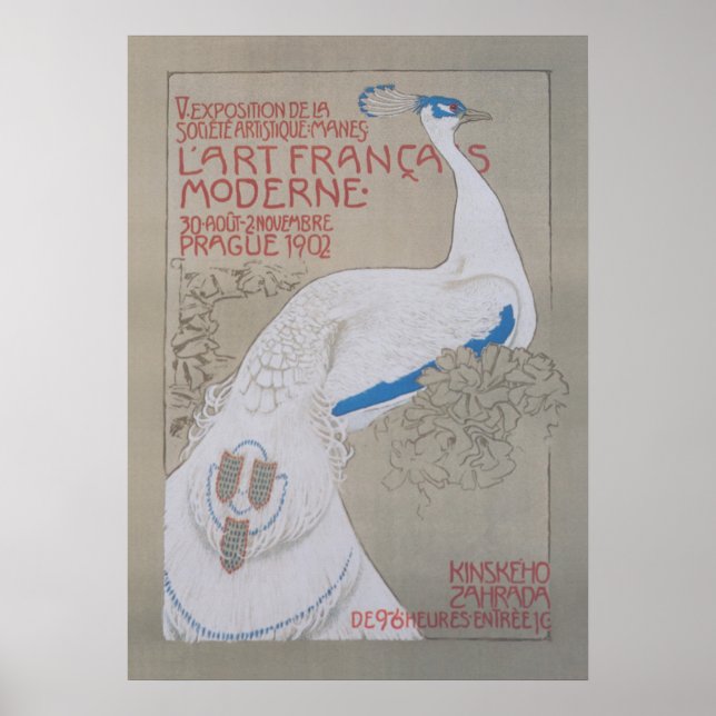 White Peacock Vintage Poster (Front)