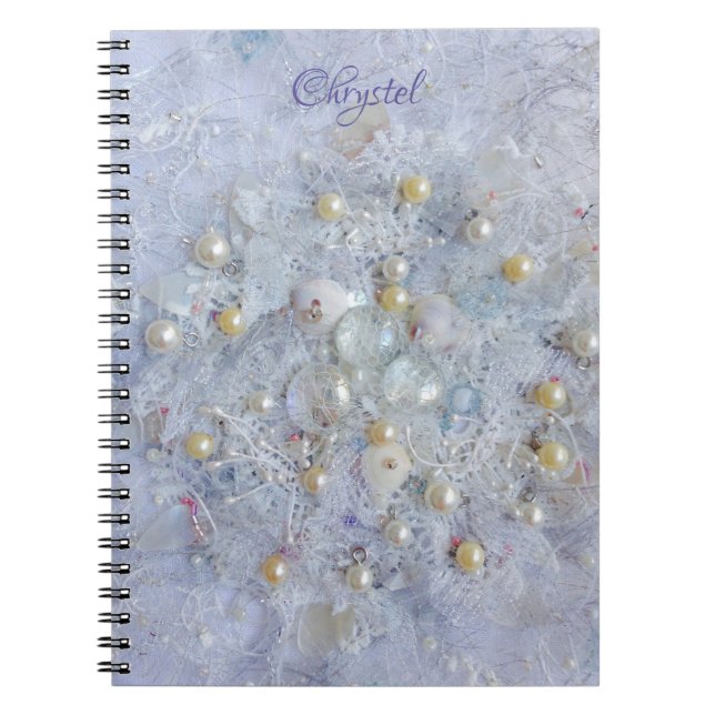 White Pearl and Shell Notebook (Front)