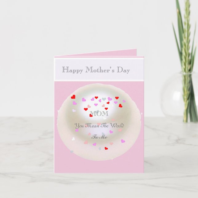 White Pearl Effect Editable Mother's Day Card (Front)