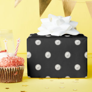 white pearl pattern on black wrapping paper