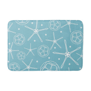 White Pearl Starfish Elegant Classy Beach Bath Mat