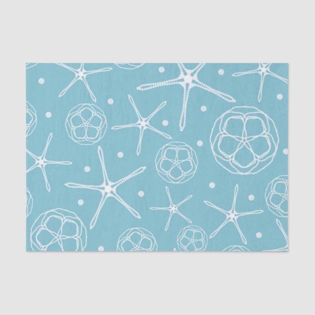 White Pearl Starfish Elegant Wedding Bridal Shower Tissue Paper (Front)