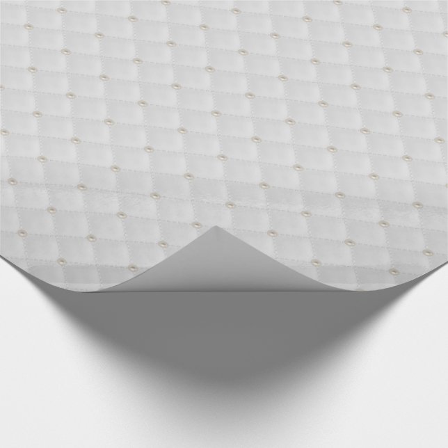 White Pearl Stud Quilted Wrapping Paper (Corner)