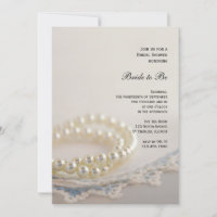 White Pearls and Blue Vintage Lace Bridal Shower